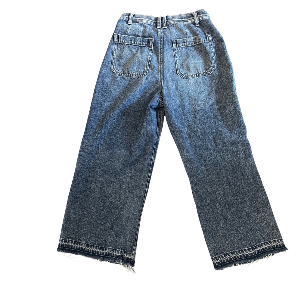 Sincerely Jules Wide Leg Ankle Jeans Soft Material Size 3/26 Raw Edge Good Used - Picture 2 of 3